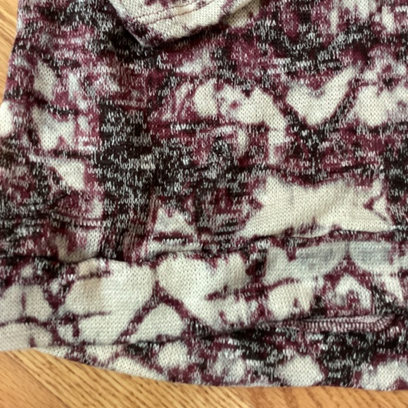 Front of Closet Maroon, Black & Cream Lightweight Semi Sheer Knit Tunic 3X - Picture 2 of 5